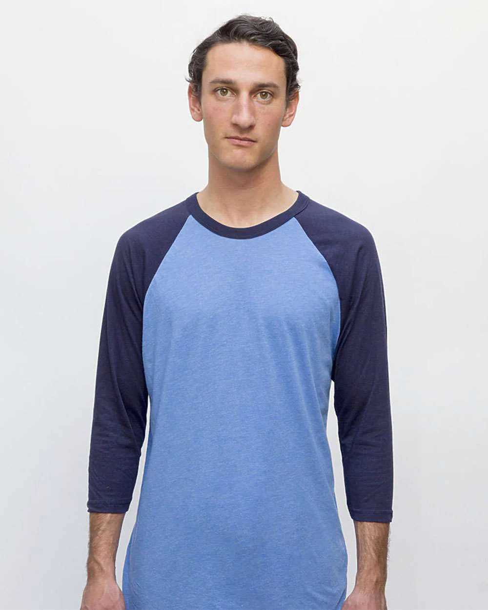 Los Angeles Apparel-FF53-USA-Made Three Quarter Sleeve Raglan Baseball T-Shirt - Image 4