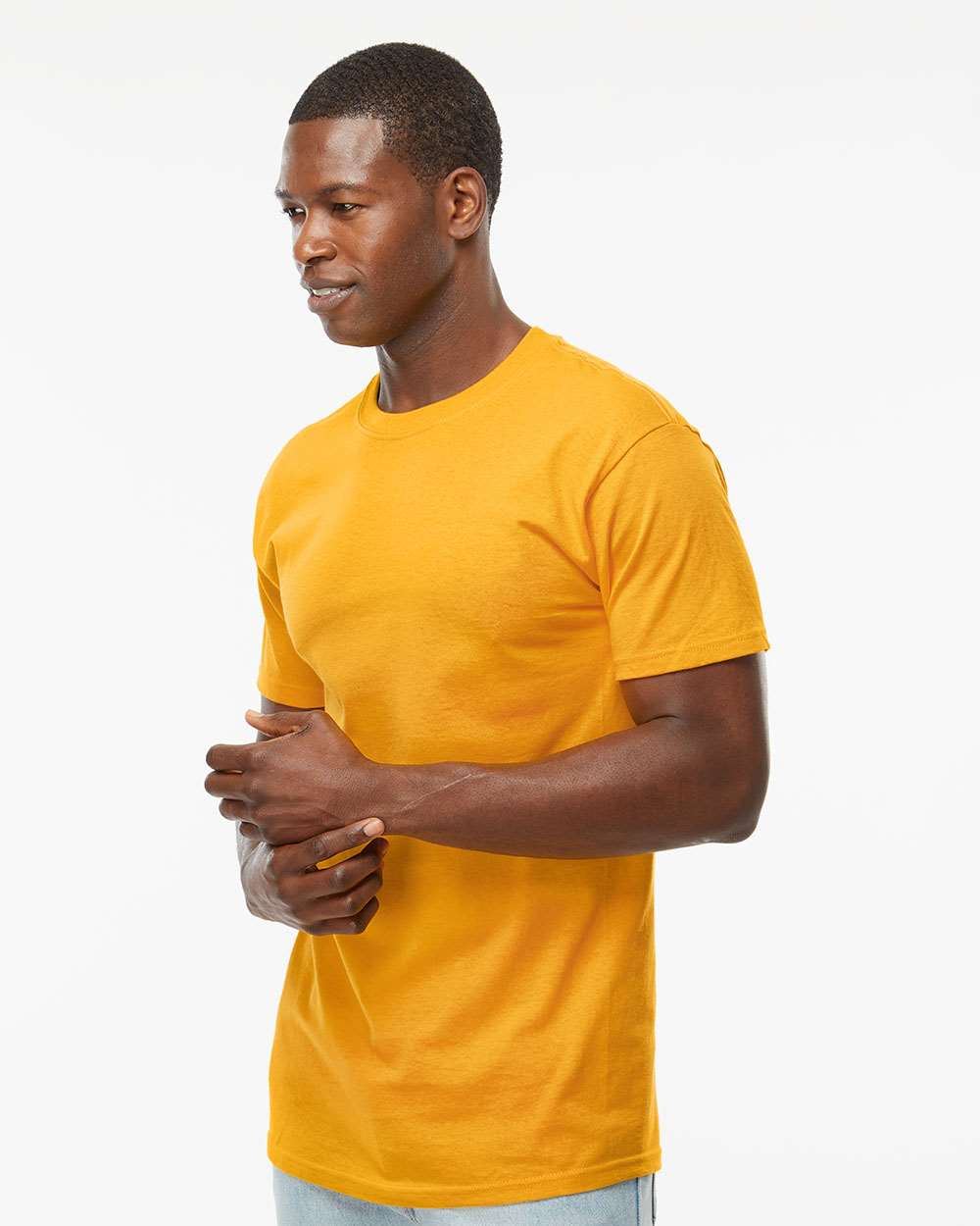 M&O-4800-Men's Gold Soft Touch T-Shirt - Image 79