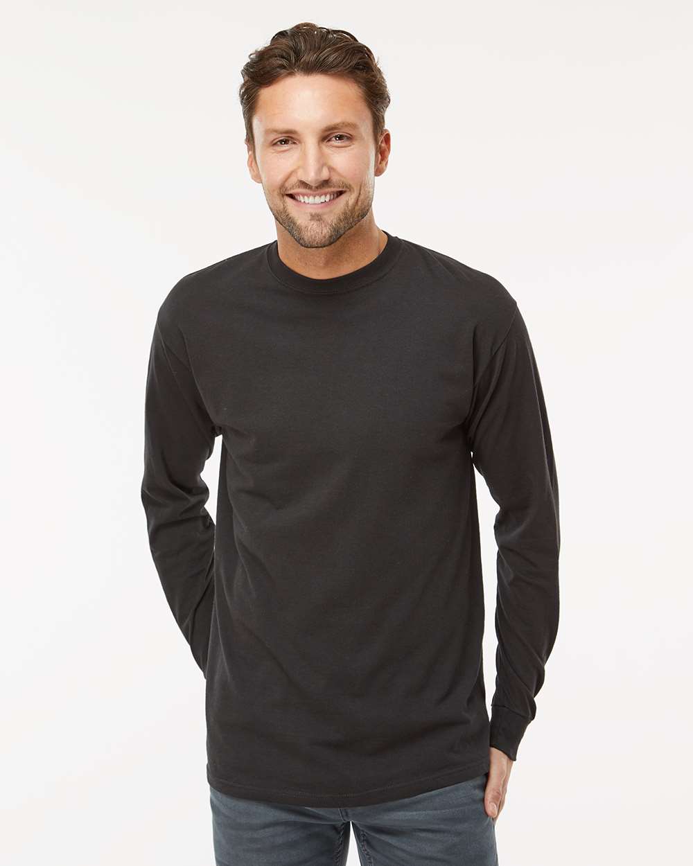 M&O-4820-Unisex Gold Soft Touch Long Sleeve T-Shirt - Image 11