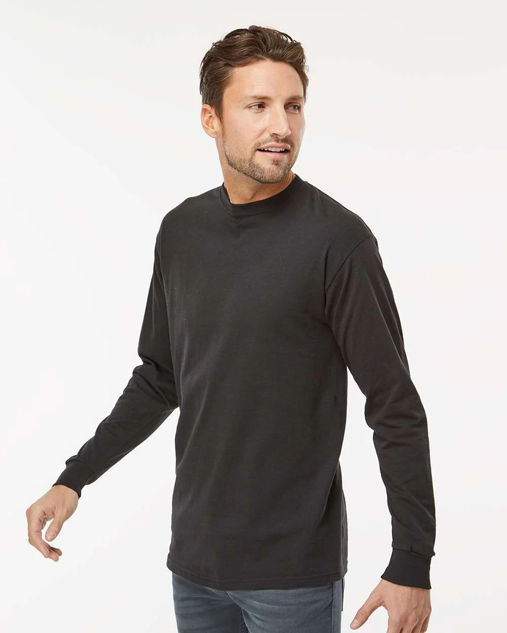 M&O-4820-Unisex Gold Soft Touch Long Sleeve T-Shirt - Image 12