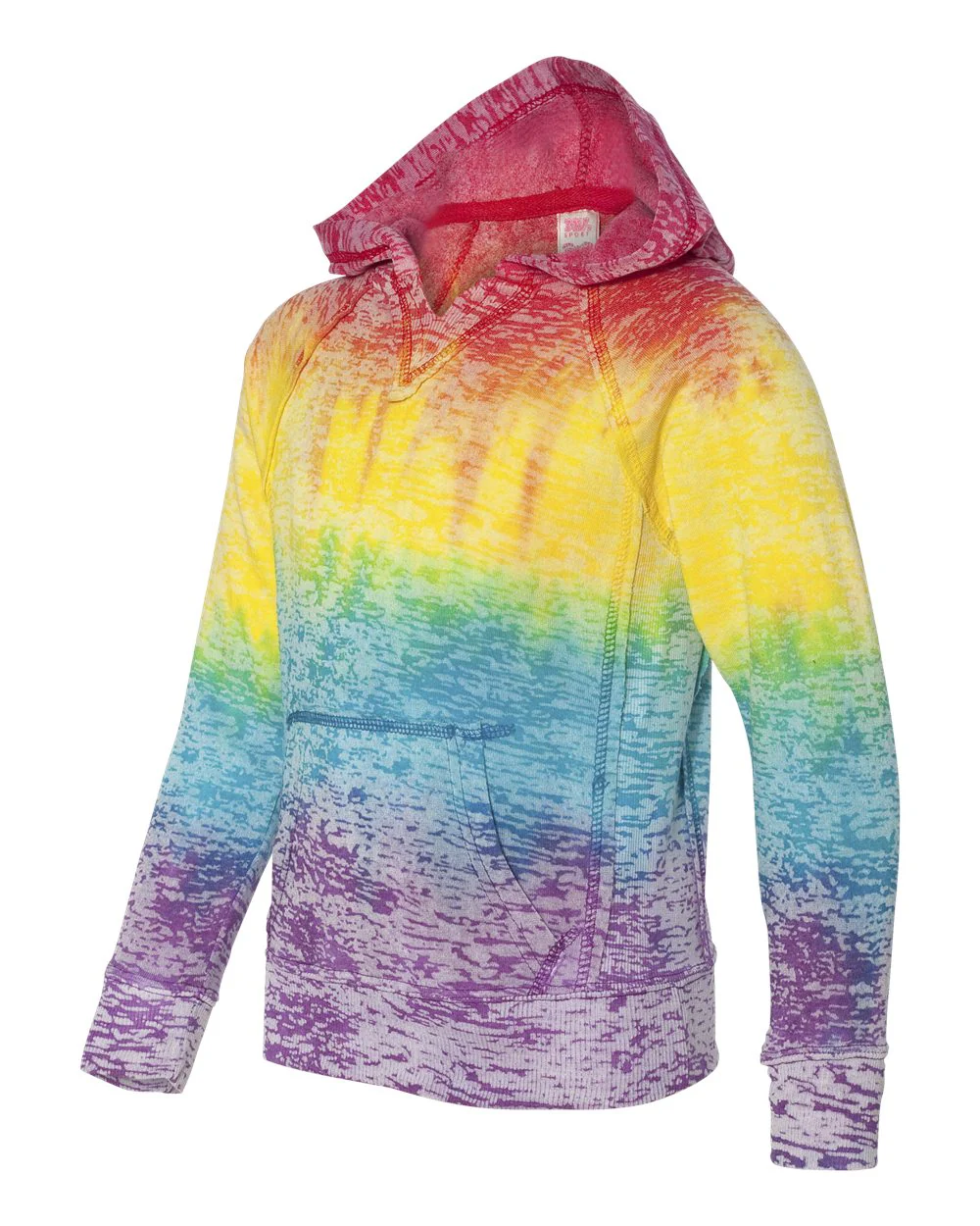 MV Sport-W1162Y-Girls’ Courtney Burnout V-Notch Hooded Sweatshirt - Image 3