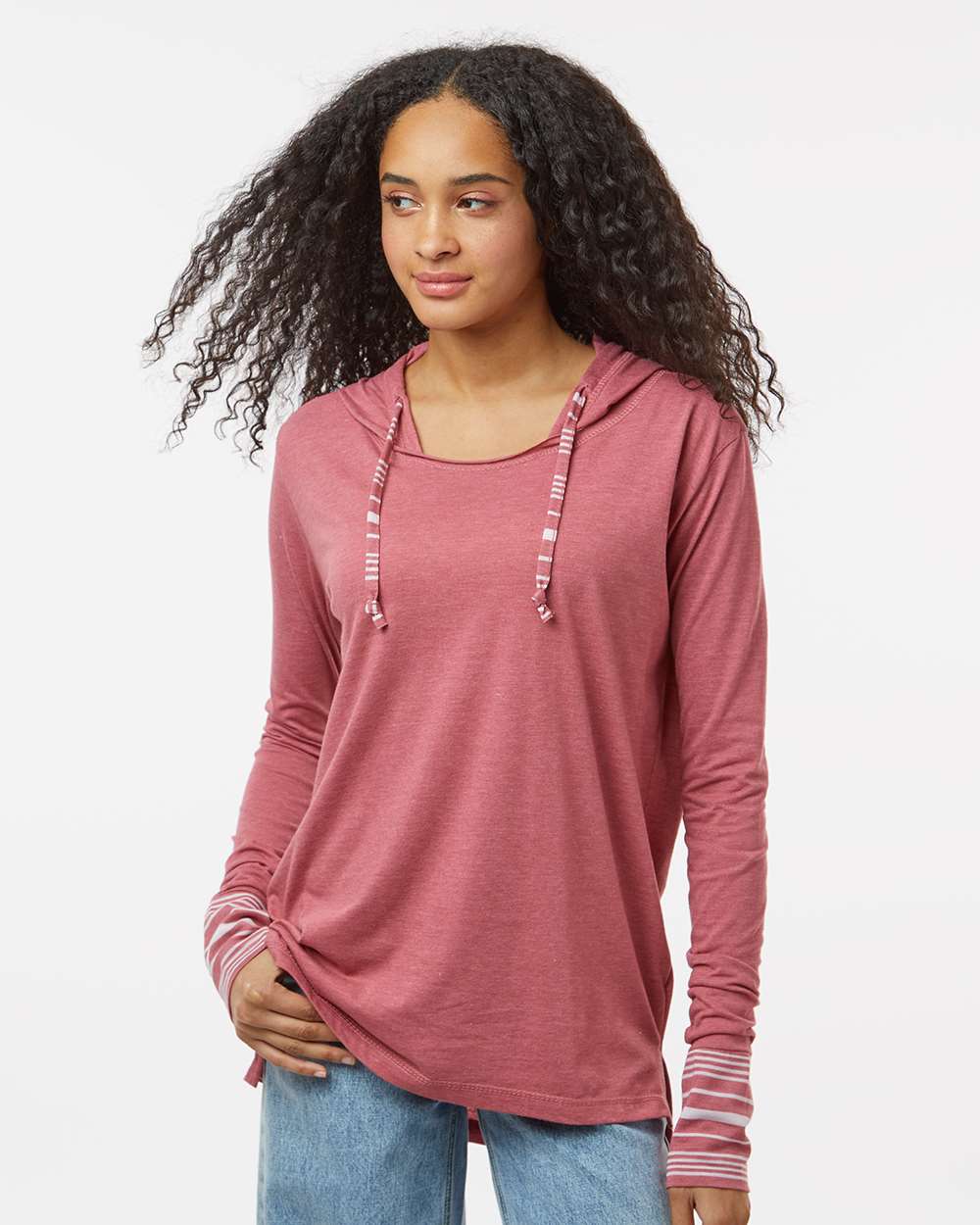 MV Sport-W19439-Women's Heathered Jersey Hooded Tunic - Image 4