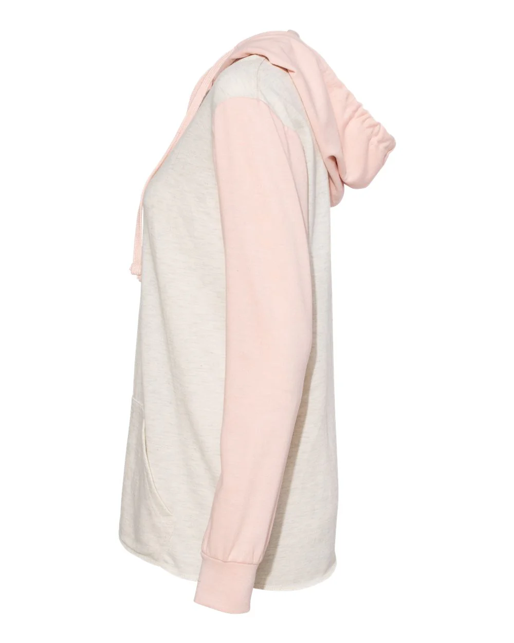MV Sport-W20145-Women’s French Terry Hooded Pullover with Colorblocked Sleeves - Image 3