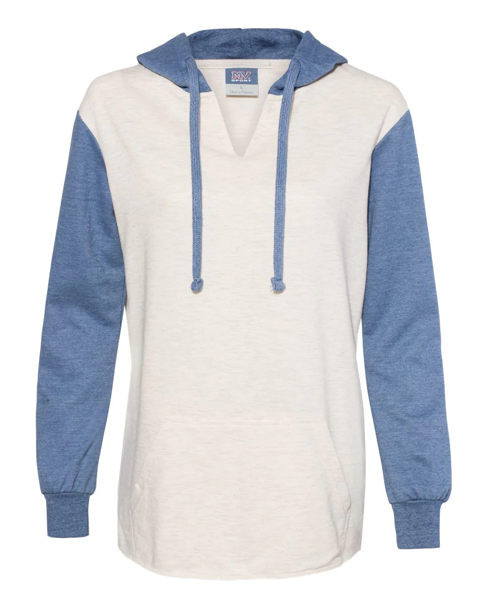 MV Sport-W20145-Women’s French Terry Hooded Pullover with Colorblocked Sleeves - Image 8