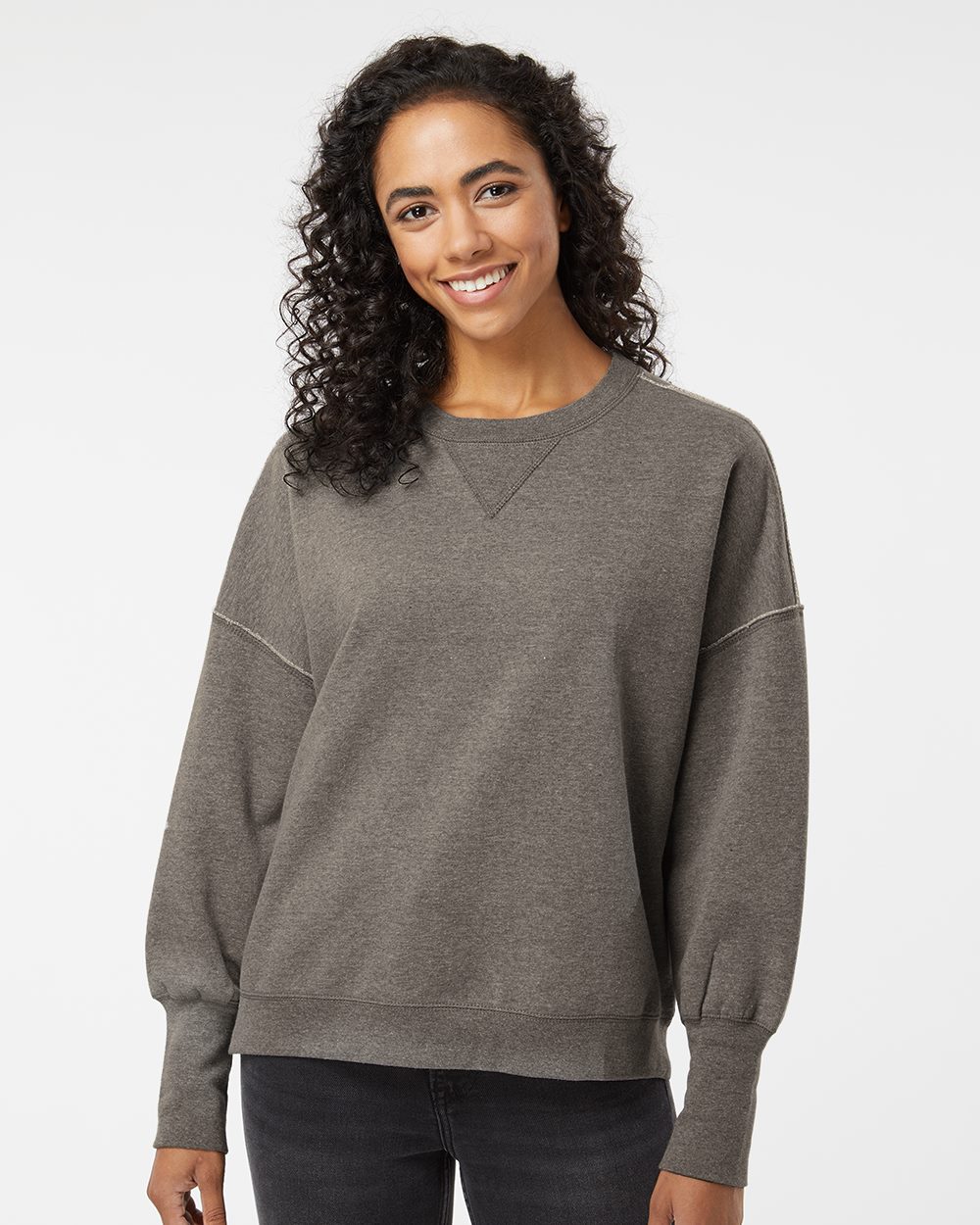 MV Sport-W22712-Women's Sueded Fleece Crewneck Sweatshirt - Image 7
