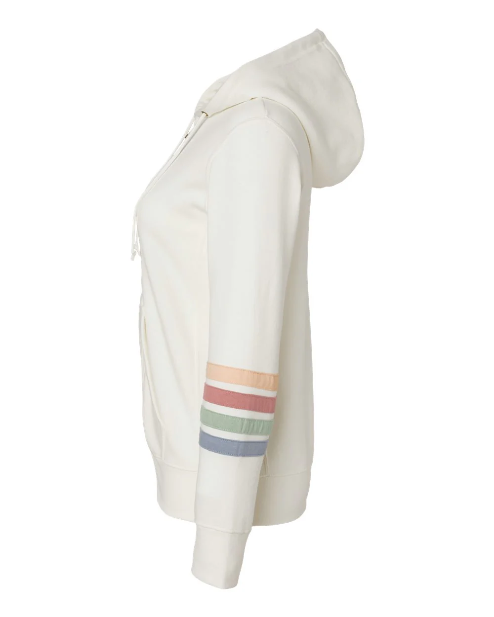 MV Sport-W22732-Women's Striped Sleeves Full-Zip Hooded Sweatshirt - Image 16
