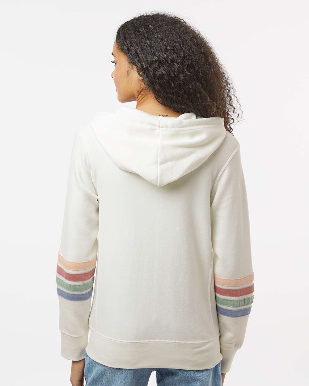MV Sport-W22732-Women's Striped Sleeves Full-Zip Hooded Sweatshirt - Image 19