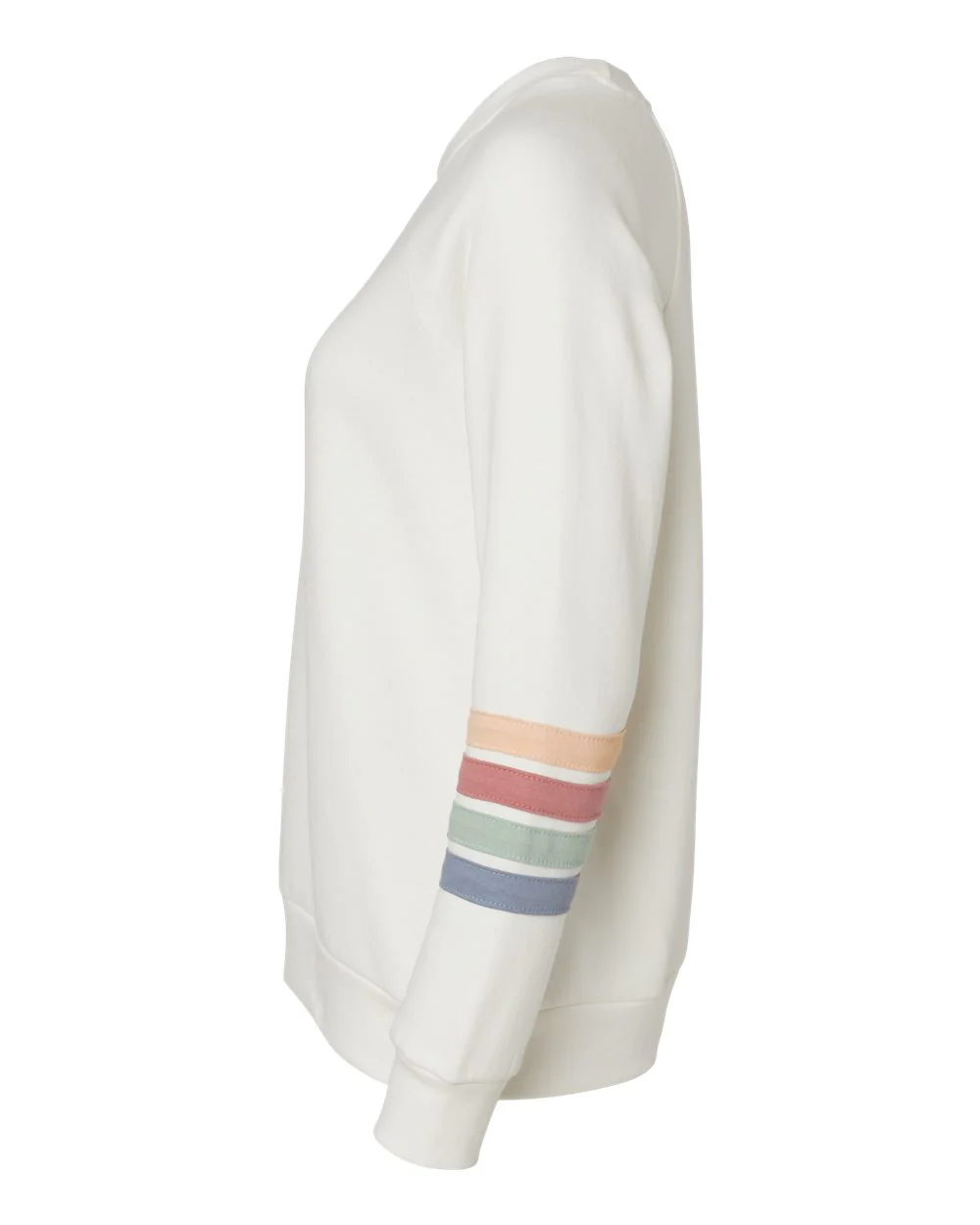 MV Sport-W23152-Women's Striped Sleeves Crewneck Sweatshirt - Image 10