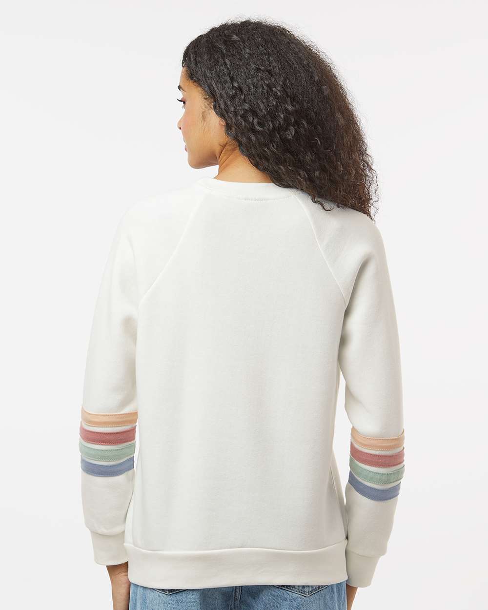 MV Sport-W23152-Women's Striped Sleeves Crewneck Sweatshirt - Image 13