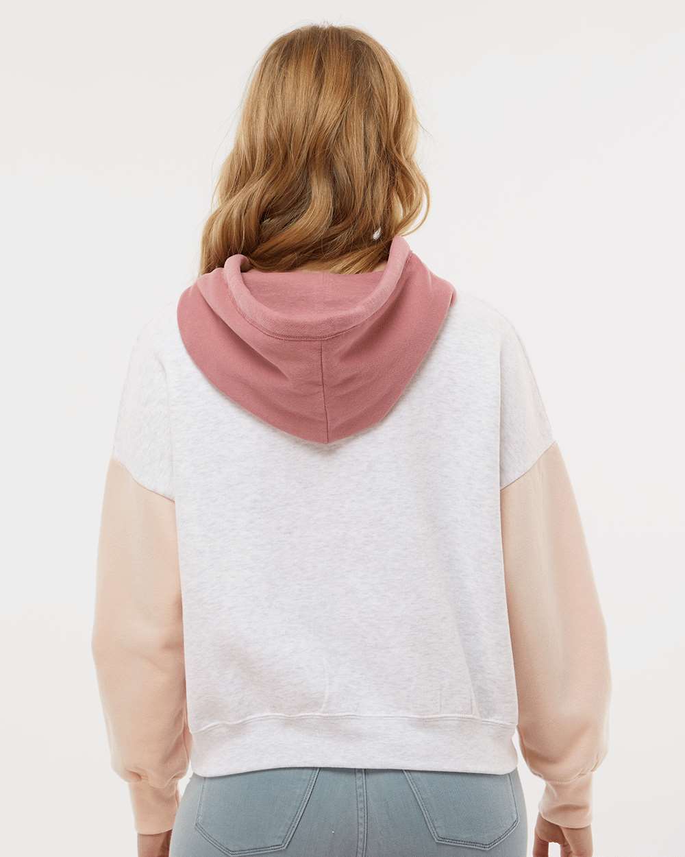 MV Sport-W23716-Women's Sueded Fleece Colorblocked Crop Hooded Sweatshirt - Image 13