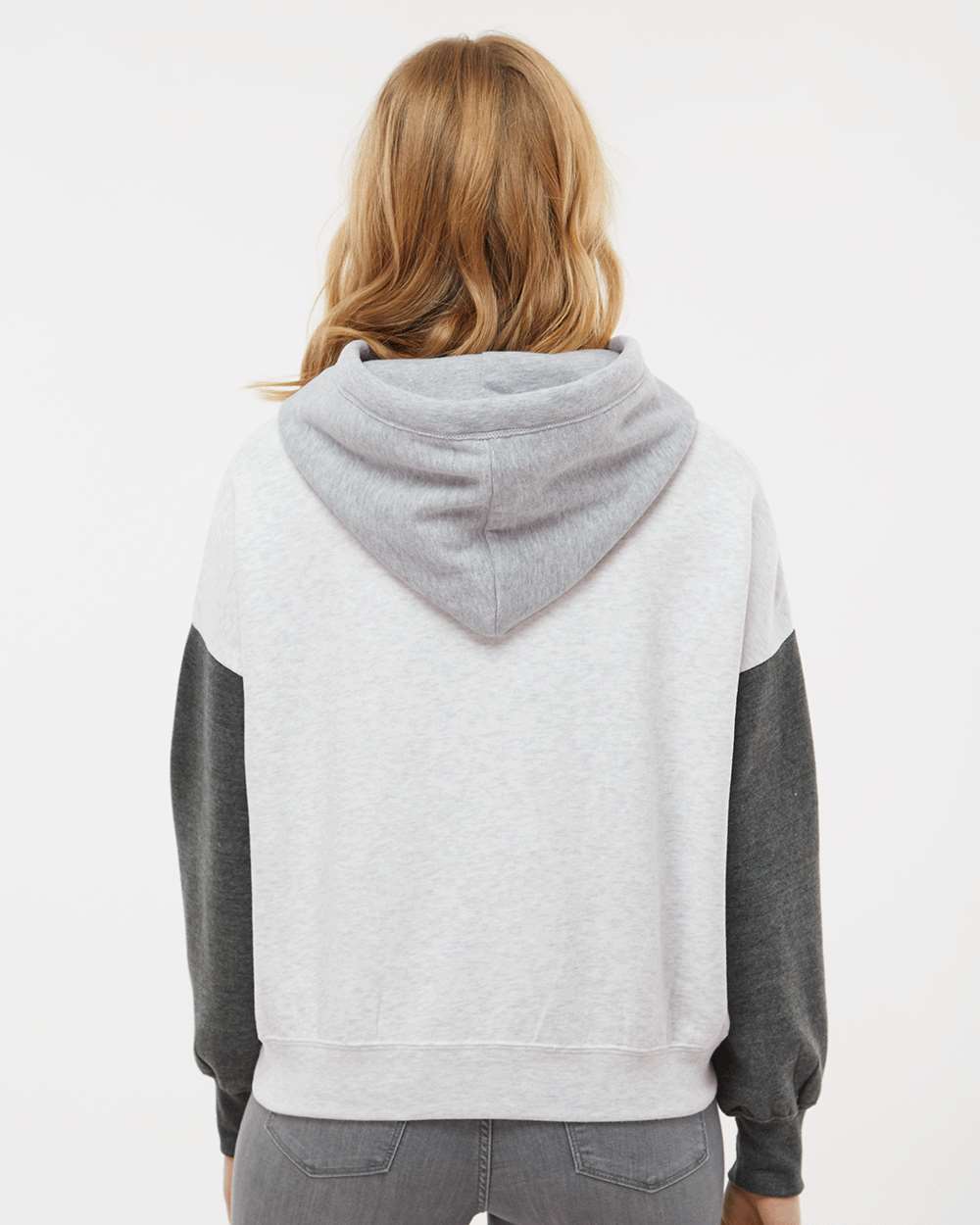 MV Sport-W23716-Women's Sueded Fleece Colorblocked Crop Hooded Sweatshirt - Image 19