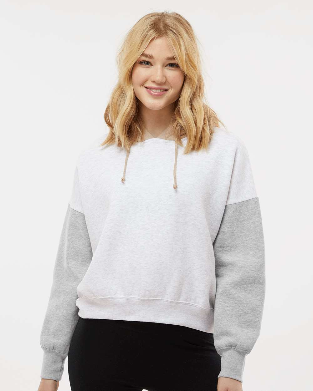 MV Sport-W23716-Women's Sueded Fleece Colorblocked Crop Hooded Sweatshirt - Image 23