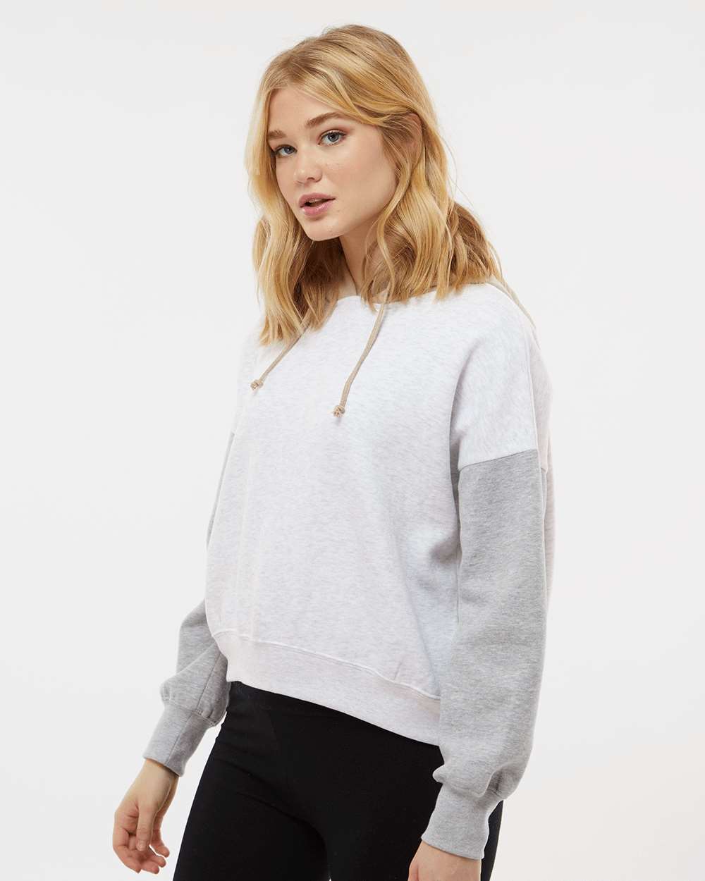 MV Sport-W23716-Women's Sueded Fleece Colorblocked Crop Hooded Sweatshirt - Image 24