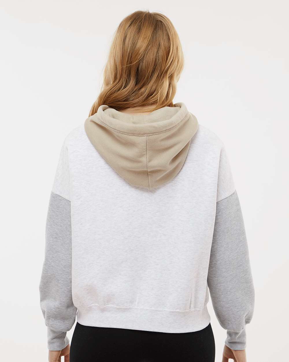 MV Sport-W23716-Women's Sueded Fleece Colorblocked Crop Hooded Sweatshirt - Image 25