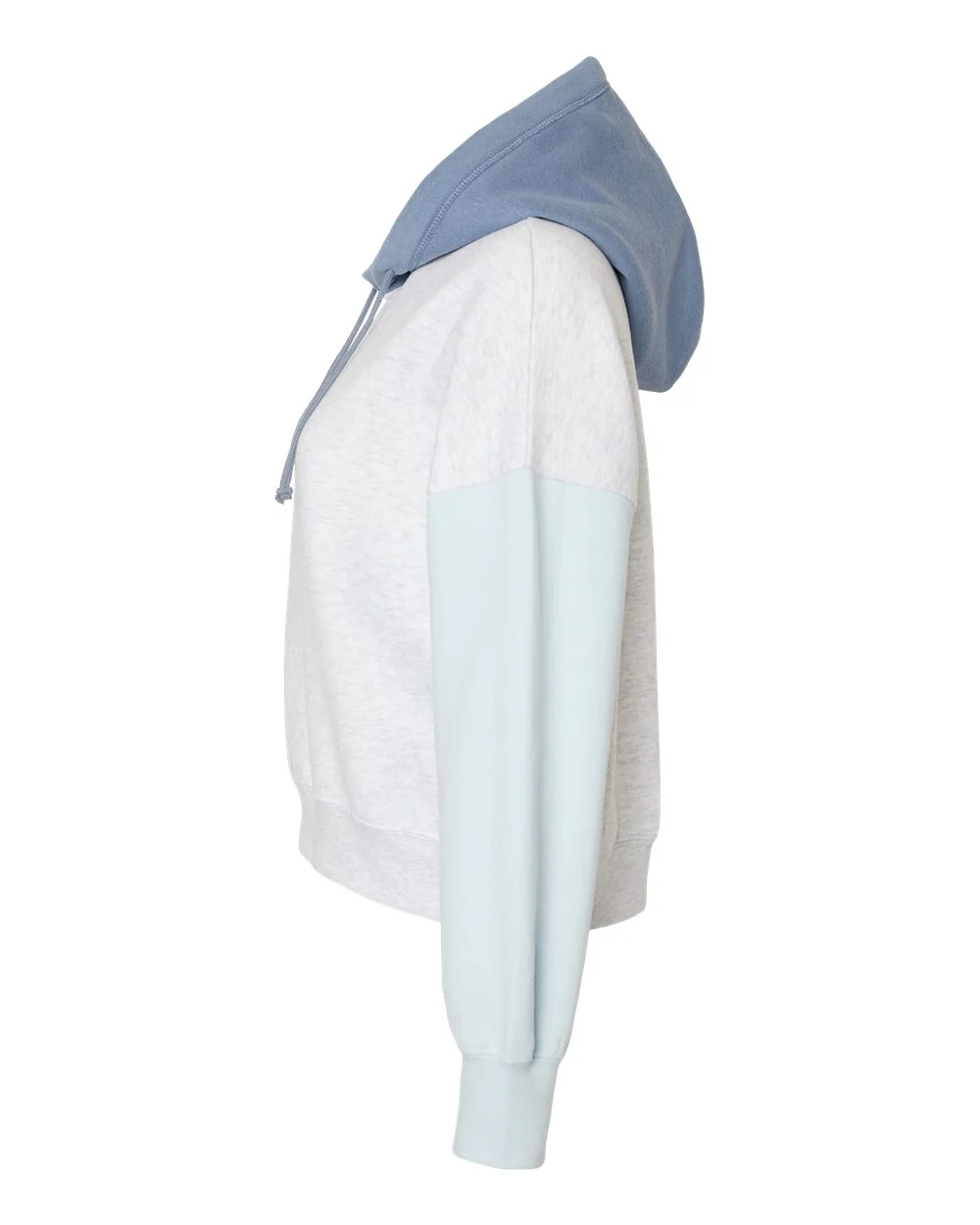 MV Sport-W23716-Women's Sueded Fleece Colorblocked Crop Hooded Sweatshirt - Image 3
