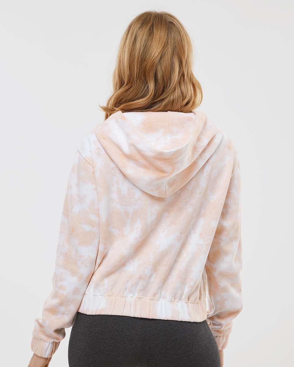 MV Sport-W23718-Women's Sueded Fleece Tie-Dyed Crop Hooded Sweatshirt - Image 7