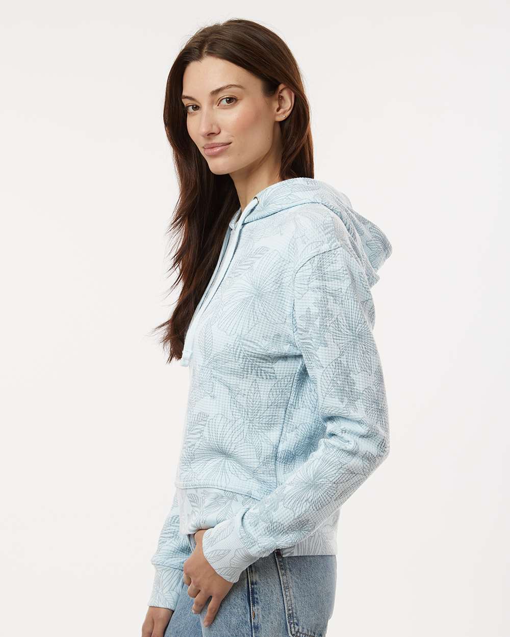 MV Sport-W24105-Women's Maddie Floral Print Hooded Sweatshirt - Image 5