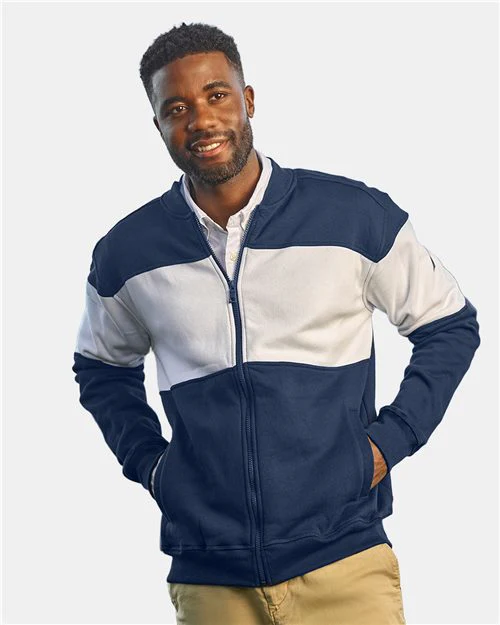 Nautica-N17928-Unisex Anchor Fleece Colorblocked Bomber Jacket - Image 2