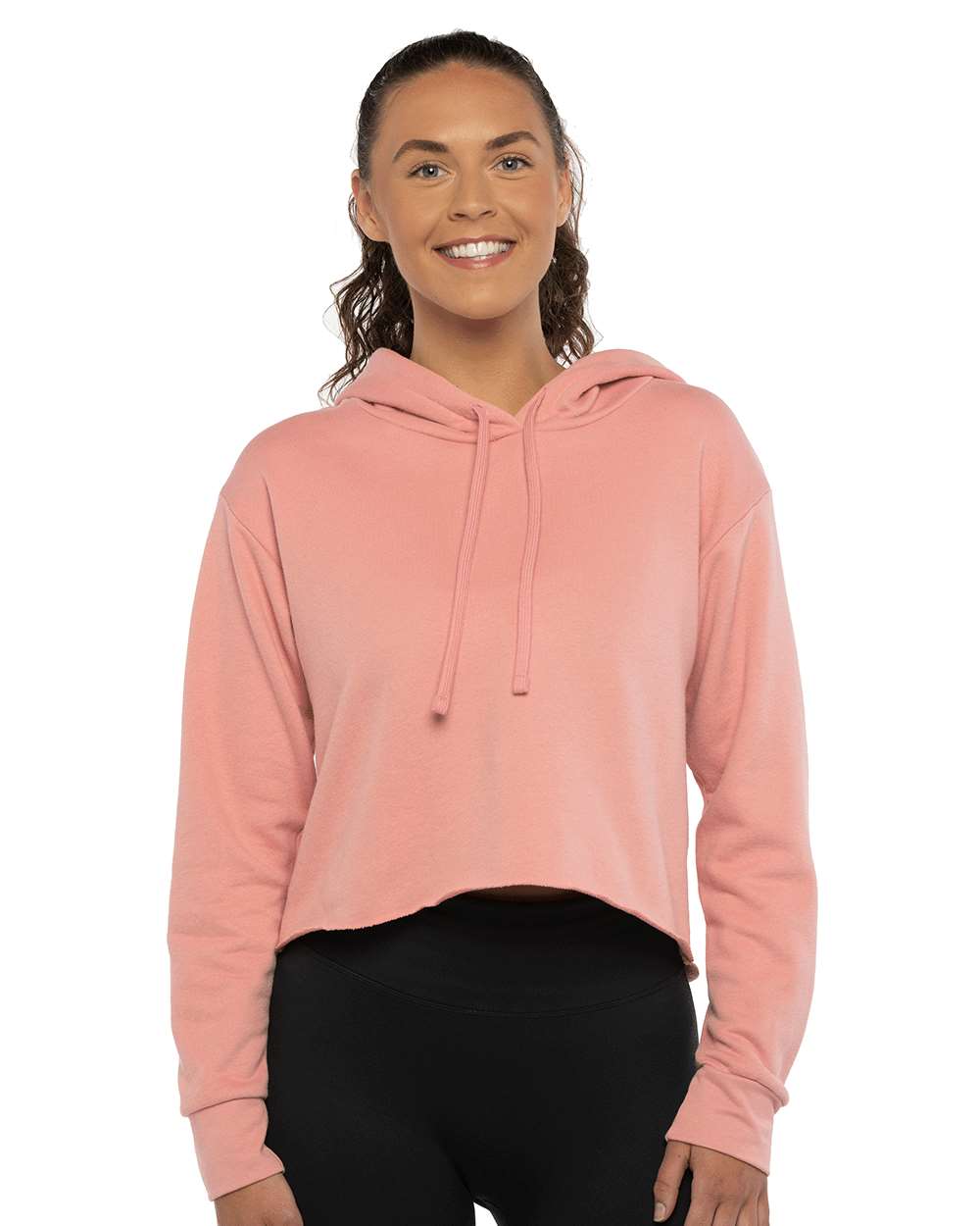 Next Level-9384-Women's Laguna Sueded Raw Edge Crop Hoodie - Image 10
