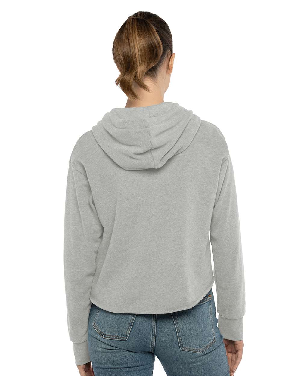 Next Level-9384-Women's Laguna Sueded Raw Edge Crop Hoodie - Image 16