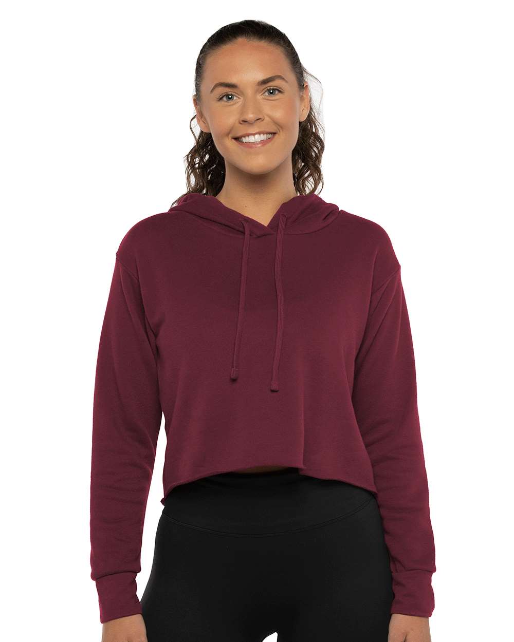 Next Level-9384-Women's Laguna Sueded Raw Edge Crop Hoodie - Image 18