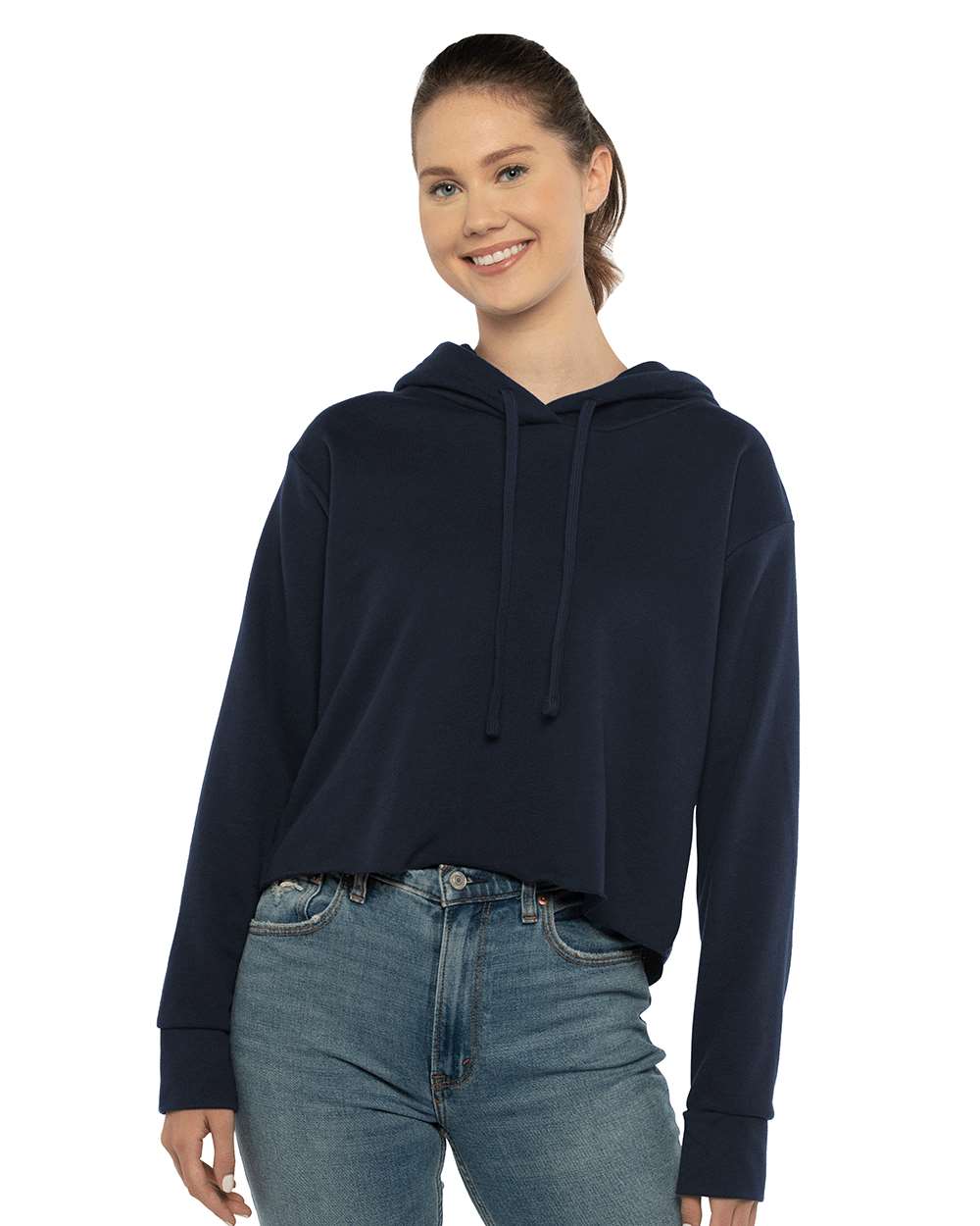 Next Level-9384-Women's Laguna Sueded Raw Edge Crop Hoodie - Image 23