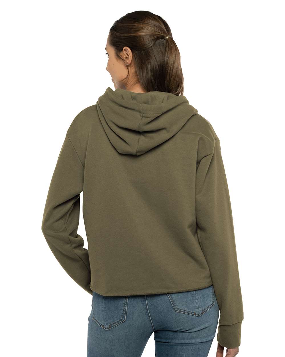Next Level-9384-Women's Laguna Sueded Raw Edge Crop Hoodie - Image 27