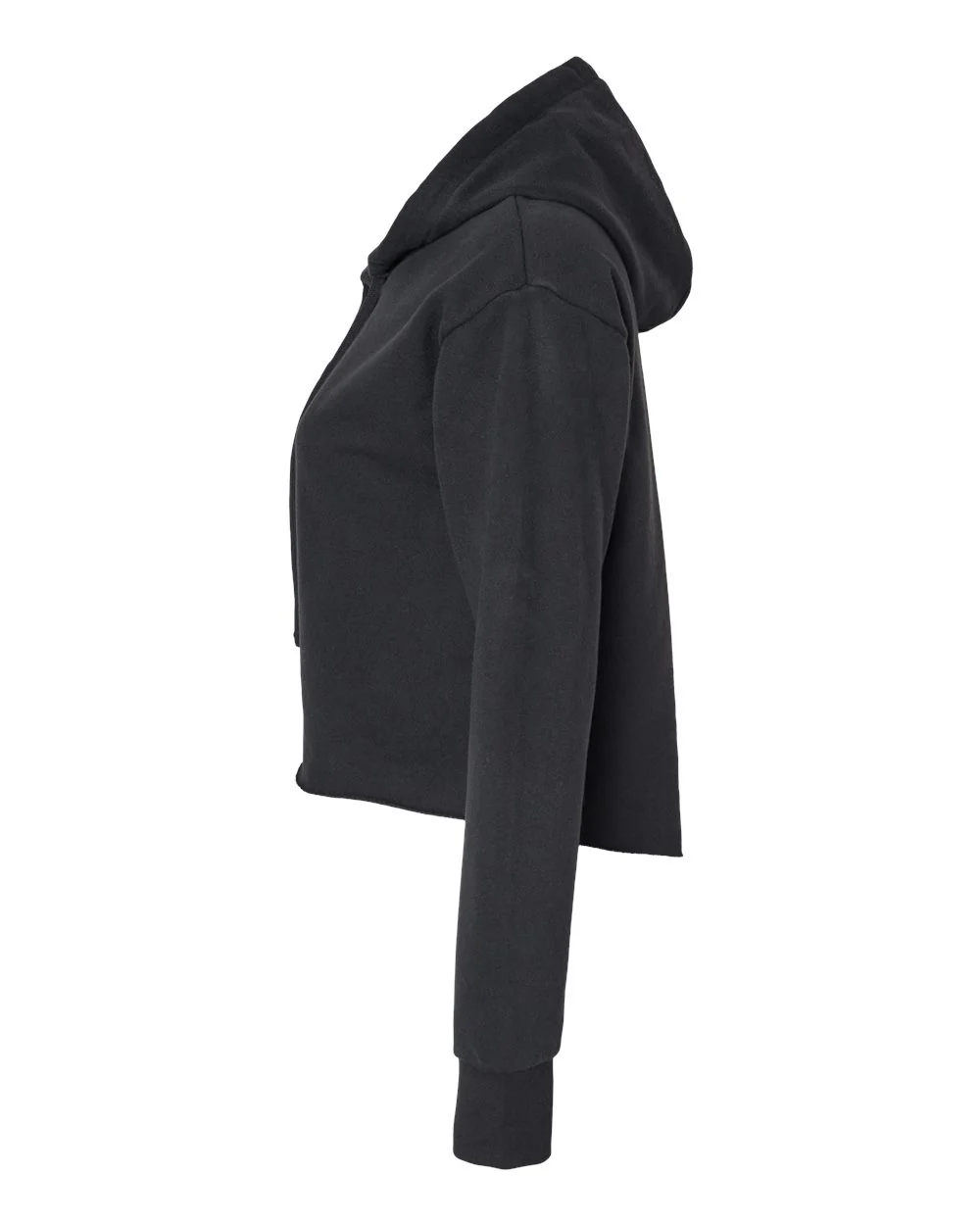 Next Level-9384-Women's Laguna Sueded Raw Edge Crop Hoodie - Image 3