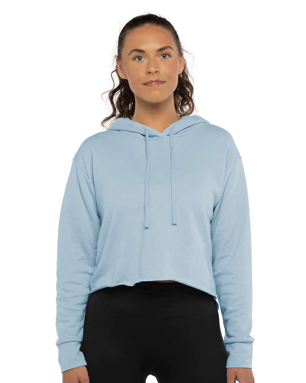 Next Level-9384-Women's Laguna Sueded Raw Edge Crop Hoodie - Image 31