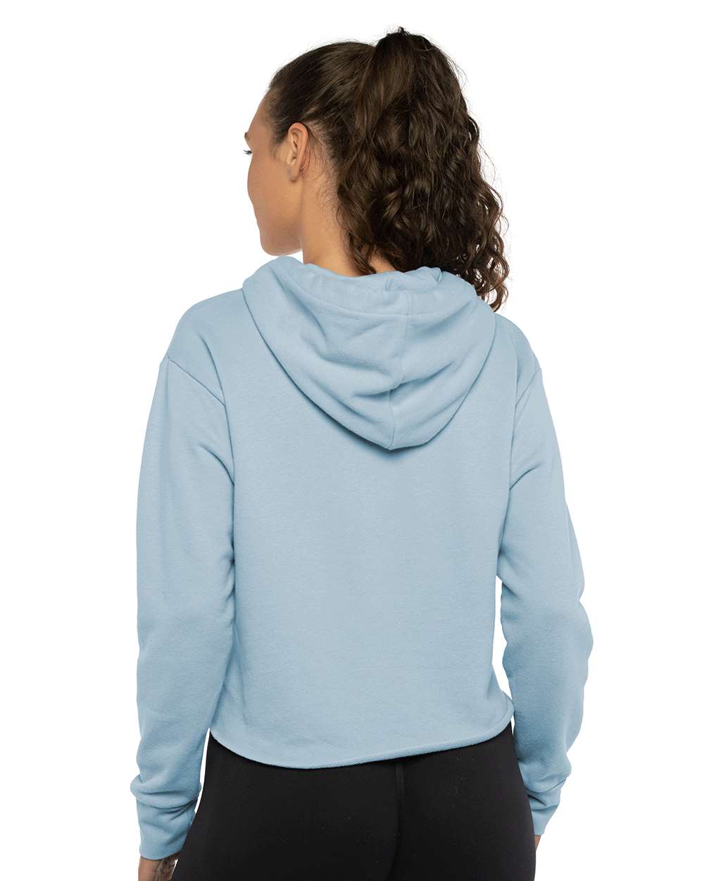 Next Level-9384-Women's Laguna Sueded Raw Edge Crop Hoodie - Image 32