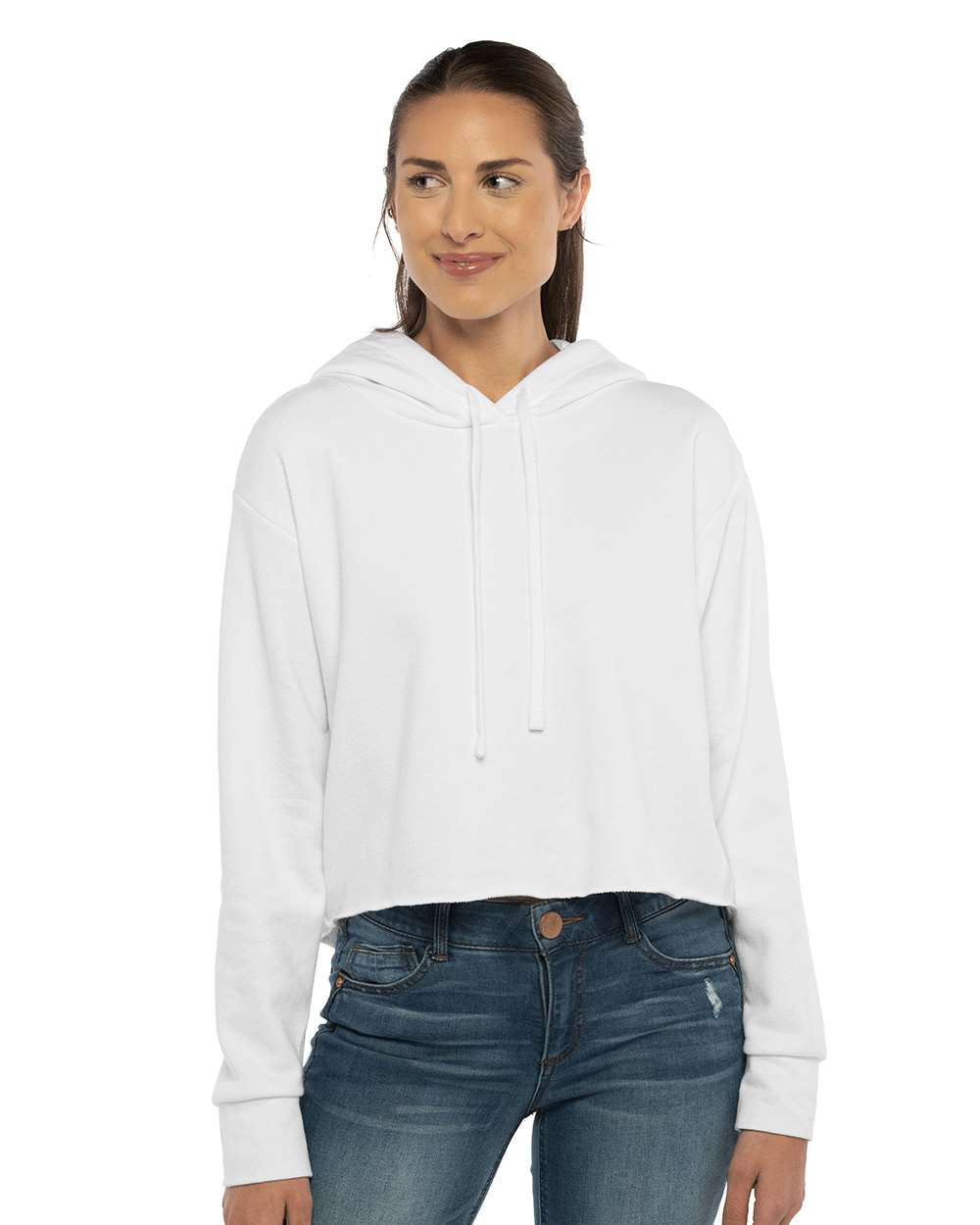 Next Level-9384-Women's Laguna Sueded Raw Edge Crop Hoodie - Image 36