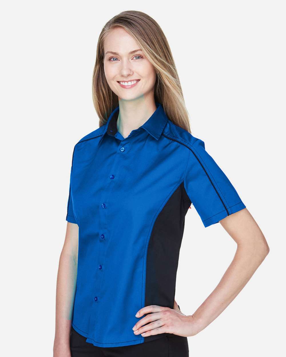 North End-77042-Women's Fuse Colorbloack Twill Short Sleeve Shirt - Image 15