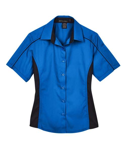 North End-77042-Women's Fuse Colorbloack Twill Short Sleeve Shirt - Image 17