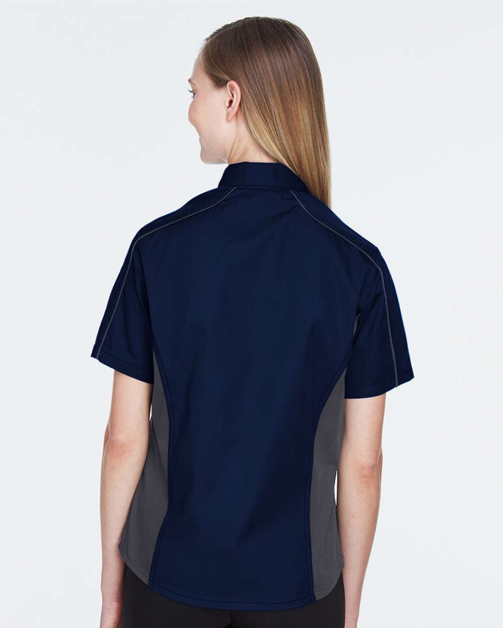 North End-77042-Women's Fuse Colorbloack Twill Short Sleeve Shirt - Image 5