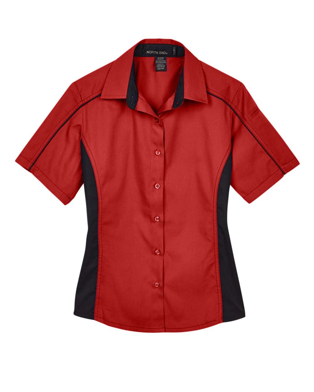 North End-77042-Women's Fuse Colorbloack Twill Short Sleeve Shirt - Image 7