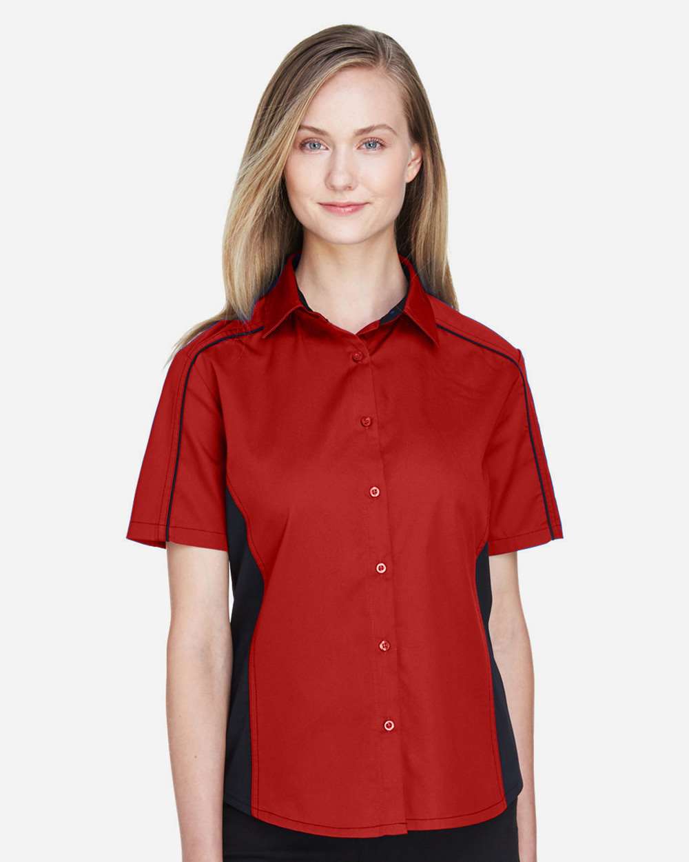 North End-77042-Women's Fuse Colorbloack Twill Short Sleeve Shirt - Image 9