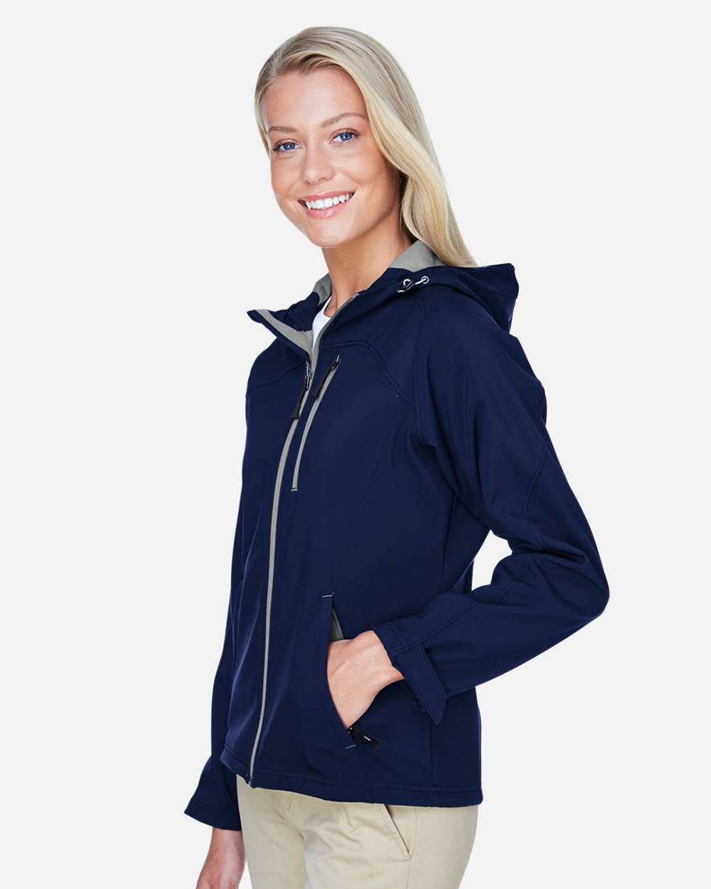 North End-78166-Women's Prospect Two-Layer Fleece Bonded Soft Shell Hooded Jacket - Image 10