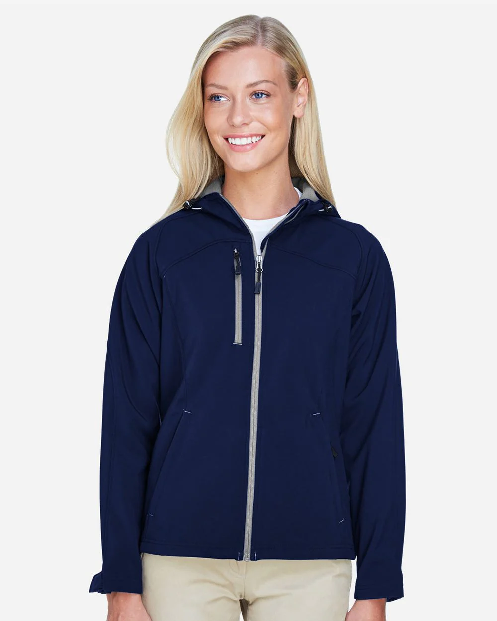 North End-78166-Women's Prospect Two-Layer Fleece Bonded Soft Shell Hooded Jacket - Image 6