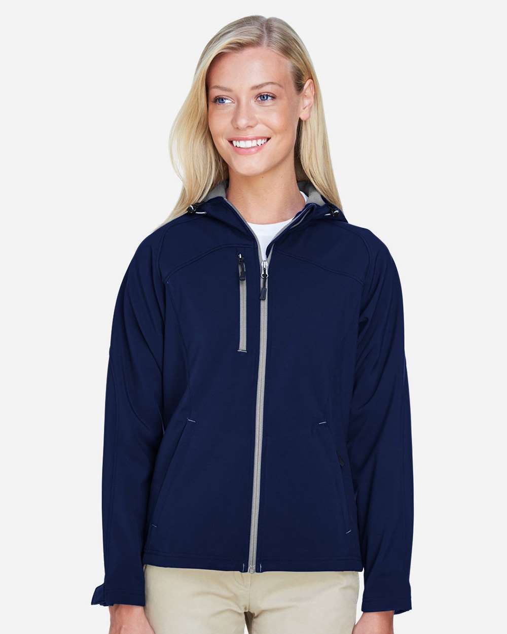 North End-78166-Women's Prospect Two-Layer Fleece Bonded Soft Shell Hooded Jacket - Image 9