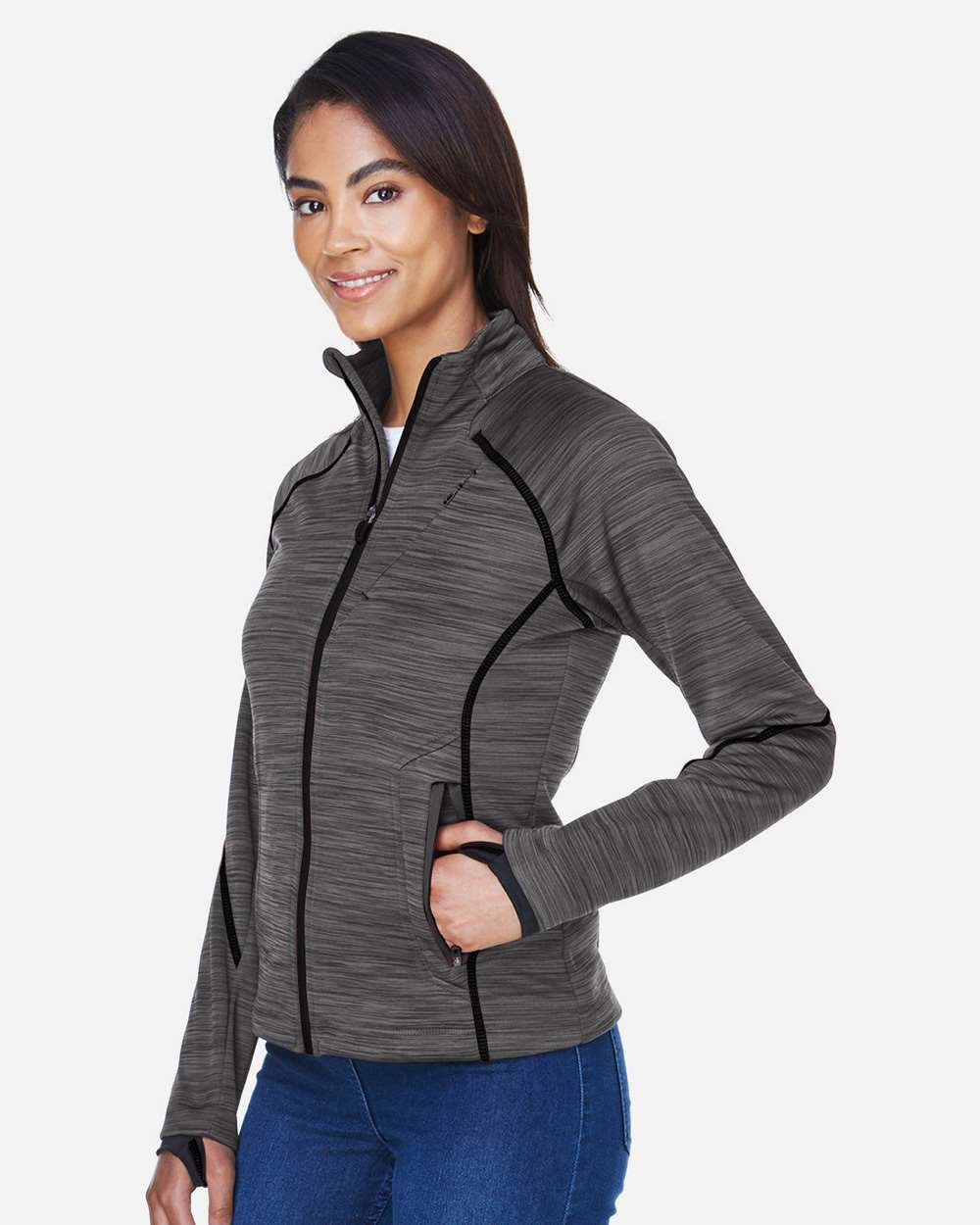 North End-78697-Women's Flux Mélange Bonded Fleece Jacket - Image 10