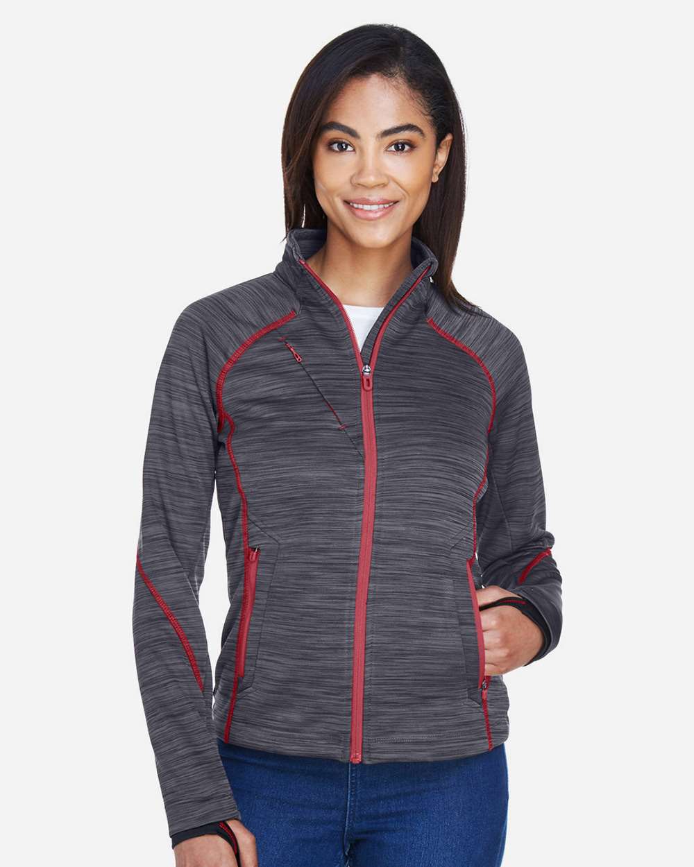 North End-78697-Women's Flux Mélange Bonded Fleece Jacket - Image 14