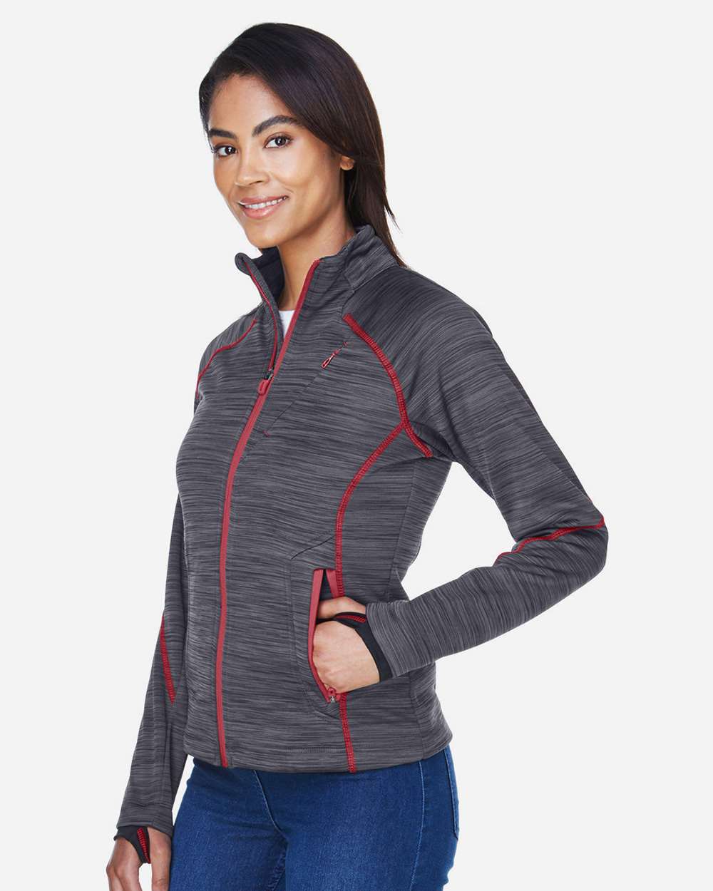North End-78697-Women's Flux Mélange Bonded Fleece Jacket - Image 15