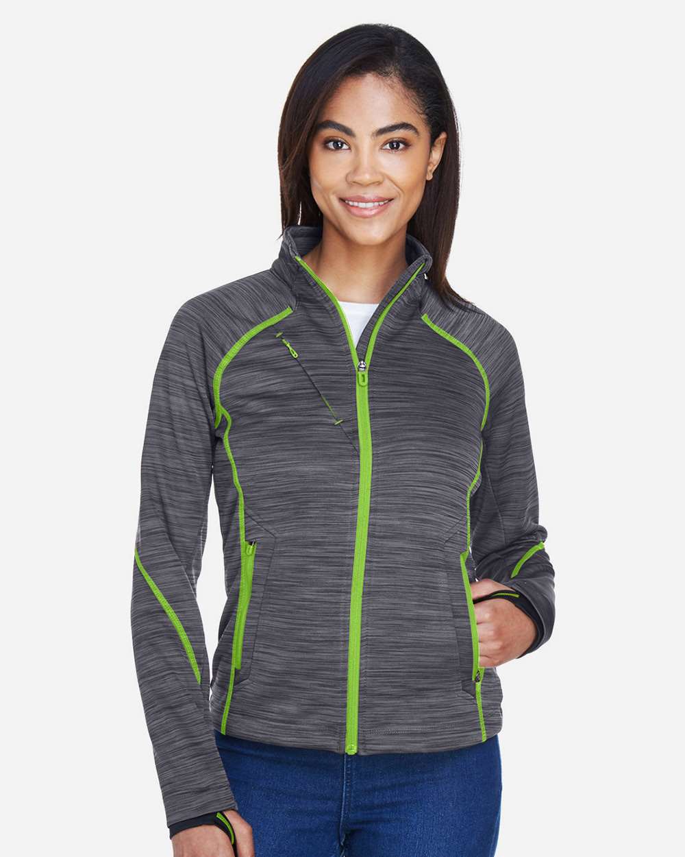 North End-78697-Women's Flux Mélange Bonded Fleece Jacket - Image 3