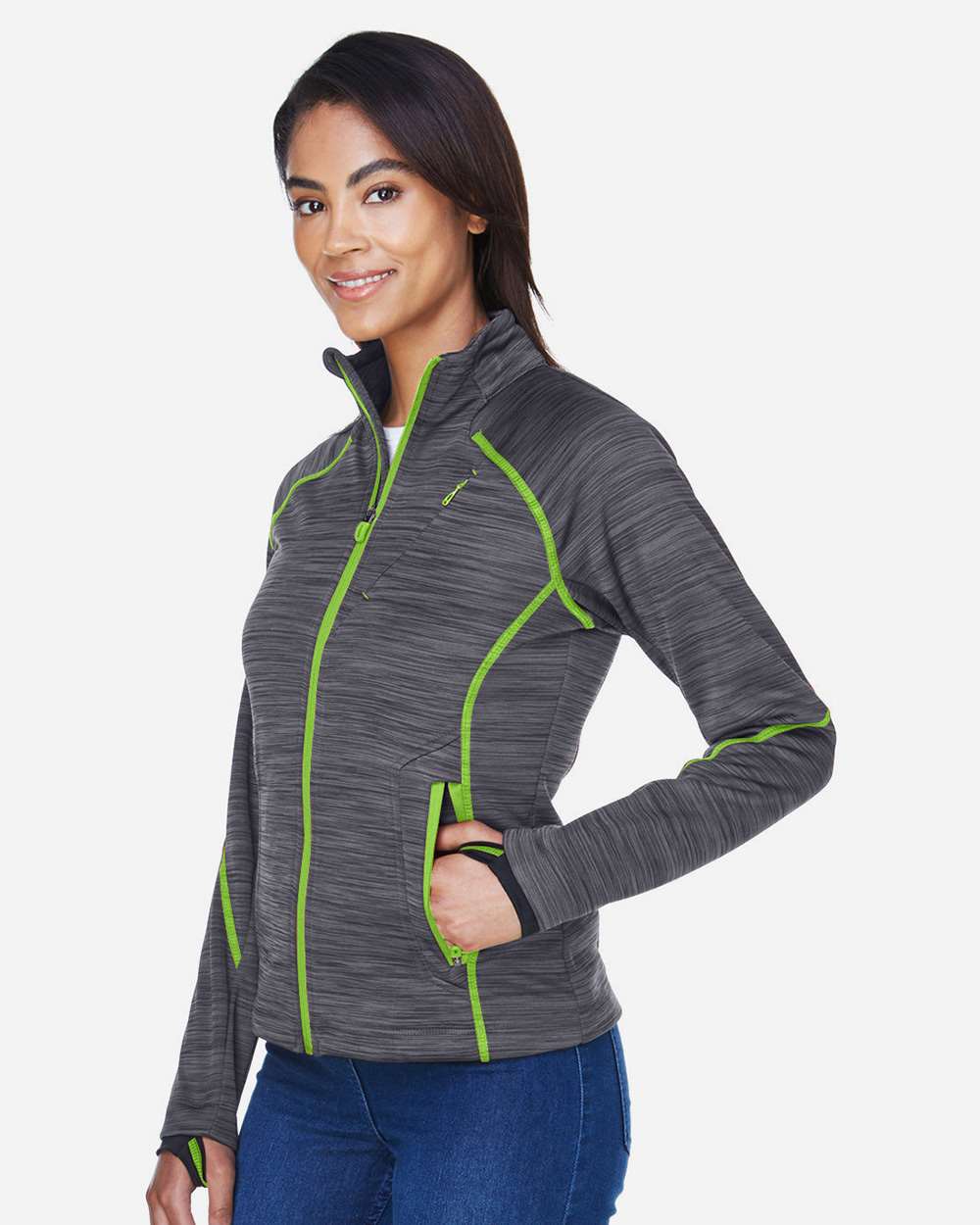 North End-78697-Women's Flux Mélange Bonded Fleece Jacket - Image 4