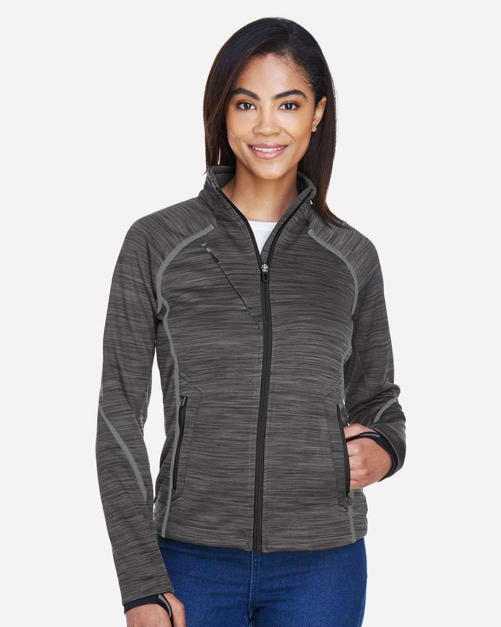 North End-78697-Women's Flux Mélange Bonded Fleece Jacket - Image 9