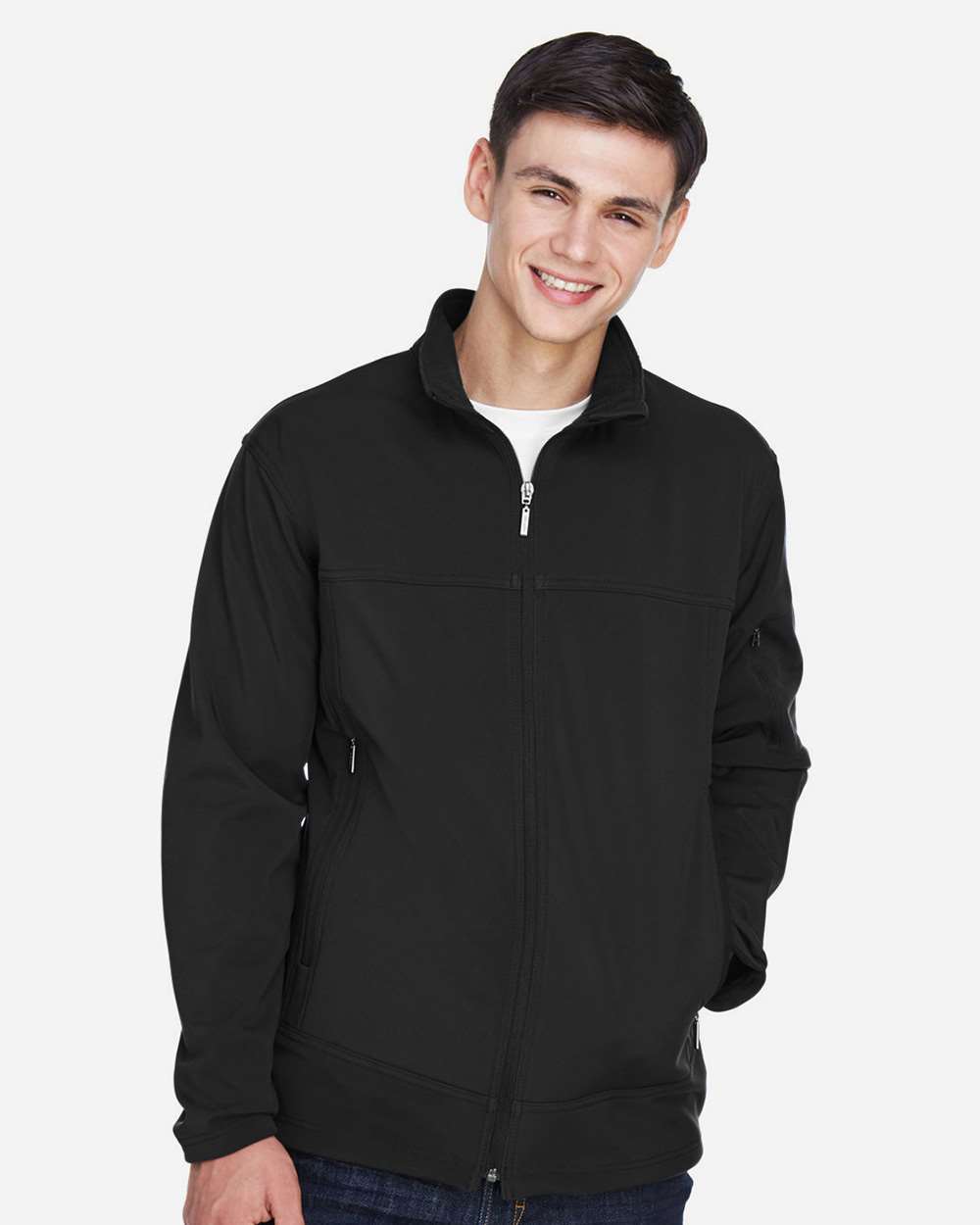 North End-88099-Men's Three layer Fleece Performance Soft Shell Jacket - Image 3