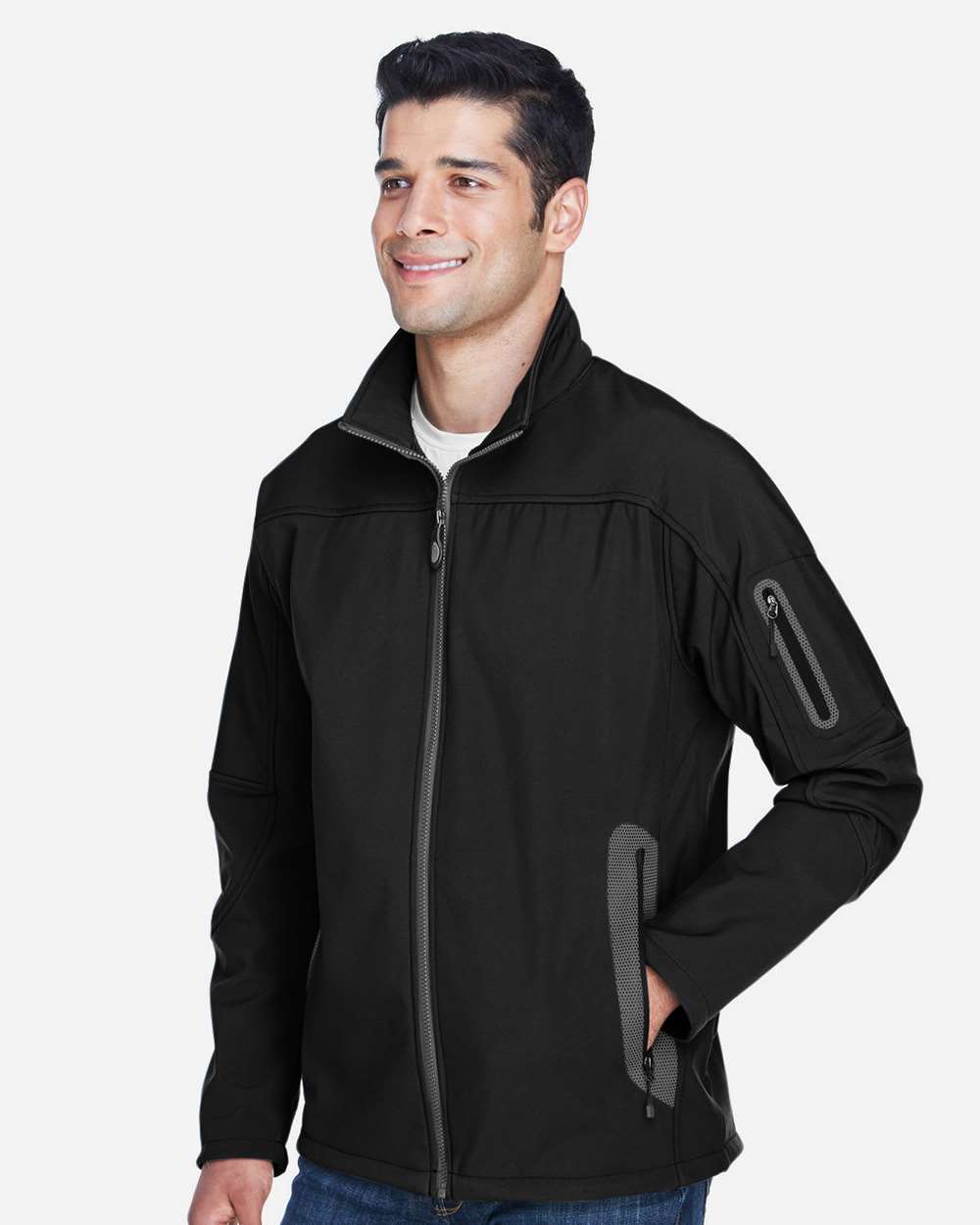 North End-88138-Men's Three Layer Fleece Bonded Shell Technical Jacket - Image 4