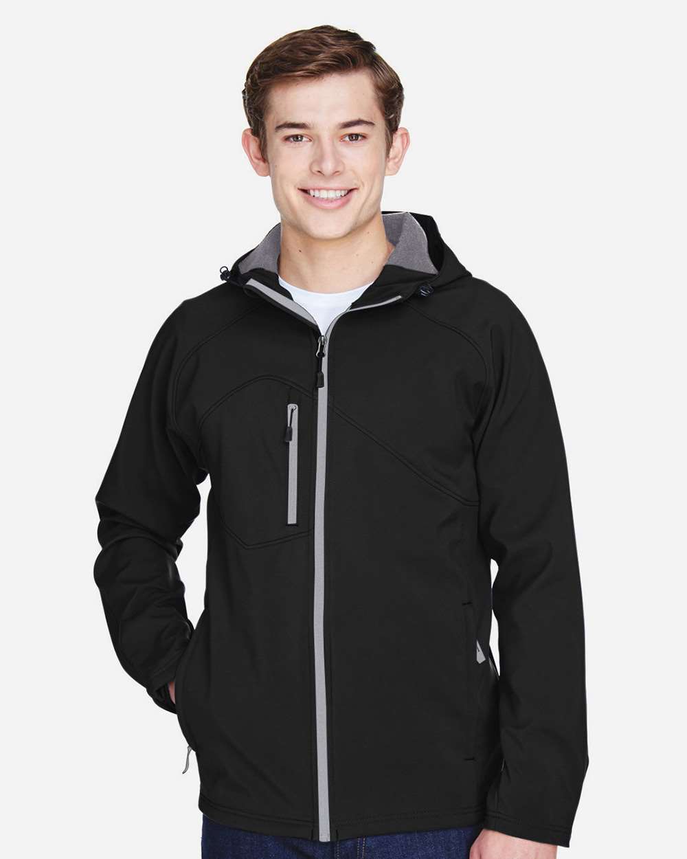 North End-88166-Men's Glacier Insulated Three-Layer Fleece Soft Shell Hood Jacket - Image 3