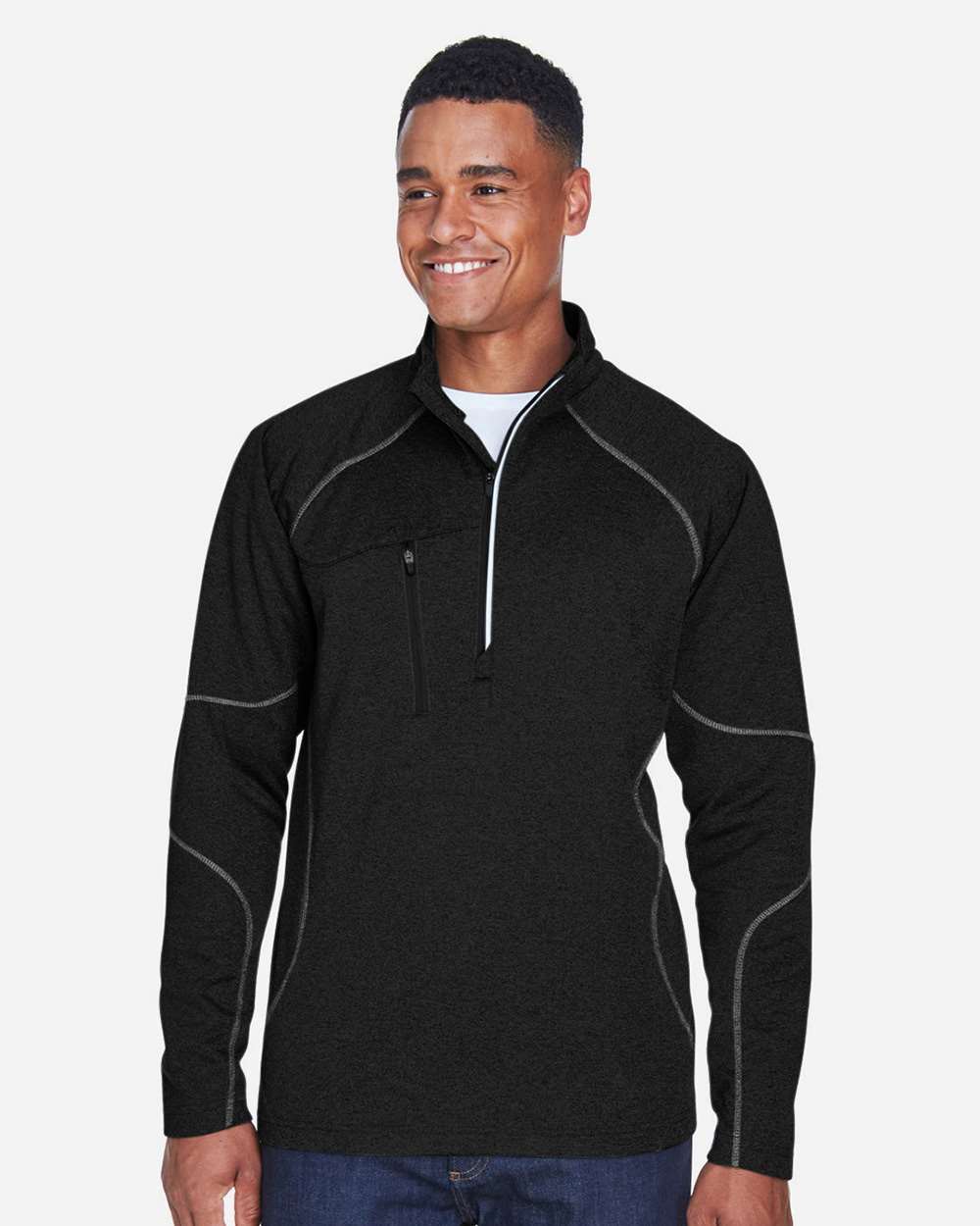 North End-88175-Men's Catalyst Performance Fleece Quarter-Zip Pullover - Image 3
