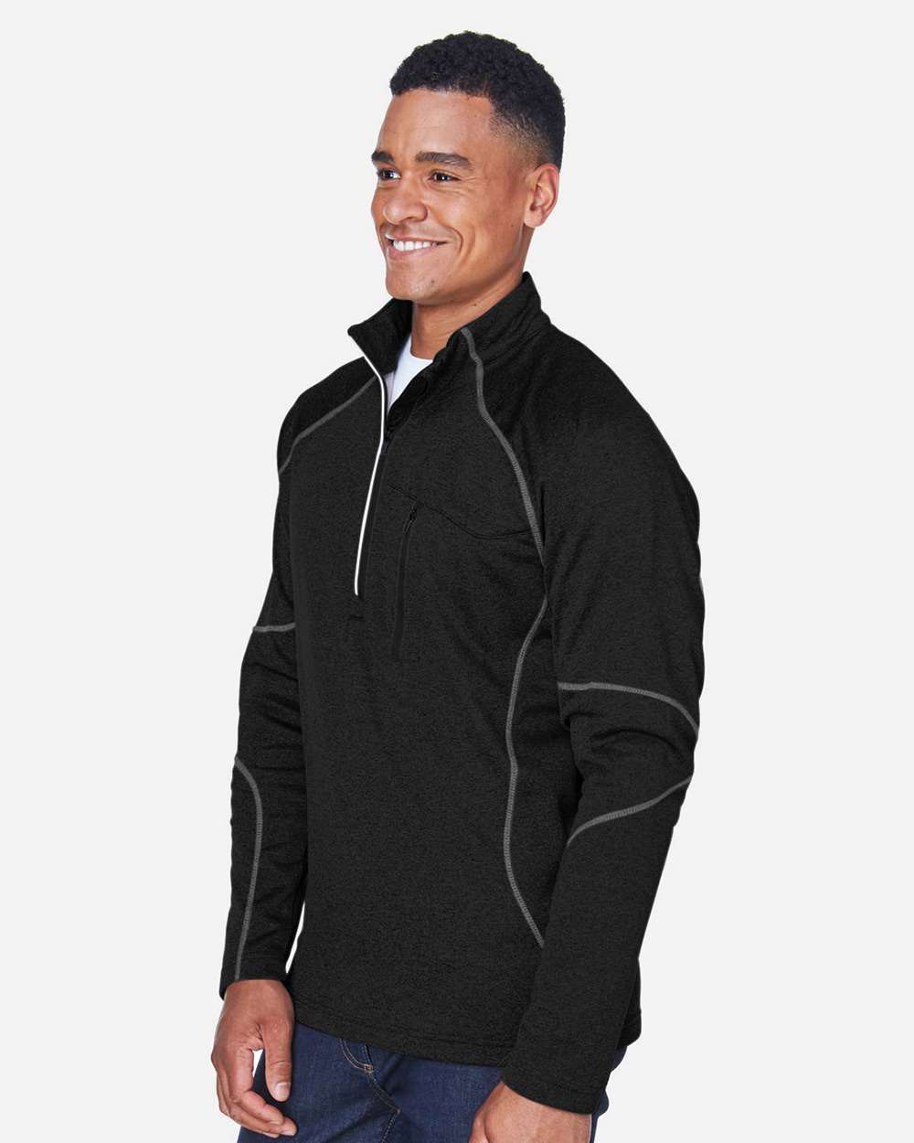 North End-88175-Men's Catalyst Performance Fleece Quarter-Zip Pullover - Image 4